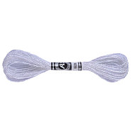 12-Ply Metallic Polyester Embroidery Floss, Glitter Cross Stitch Threads for Craft Needlework Hand Embroidery, Friendship Bracelets Braided String, White, 0.8mm, about 8m/skein(PW-WG76880-02)