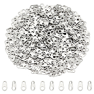1000Pcs 316 Surgical Stainless Steel Chain Tabs, Chain Extender Connectors, Oval, Stainless Steel Color, 6x3mm(STAS-UN0053-18)
