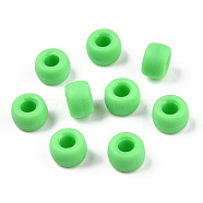 Opaque Plastic Beads, Frosted, Barrel, Lime Green, 9x6mm, Hole: 3.8mm, about 1900pcs/500g(KY-T025-01-C04)