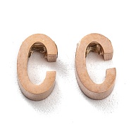 Ion Plating(IP) 304 Stainless Steel Charms, Alphabet, Rose Gold, Letter.C, 8x5x3mm, Hole: 1.8mm(STAS-K216-41C-RG)