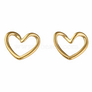 304 Stainless Steel Linking Rings, Heart, Golden, 15x17x3.5mm, Hole: 7x13mm(STAS-N087-56G)