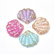 Resin Paillette Pendants, Shell, Mixed Color, 20x22x3mm, Hole: 1.6mm(X-CRES-S303-50)