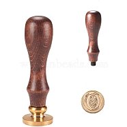 DIY Letter Scrapbook Brass Wax Seal Stamps and Wood Handle Sets, Letter.O, 25x14mm, 75mm(AJEW-PH0010-O)