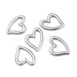 Tarnish Resistant 304 Stainless Steel Linking Rings, Heart, Stainless Steel Color, 39x28.5x3mm, Inner Diameter: 29x18.5mm(STAS-K207-69P)