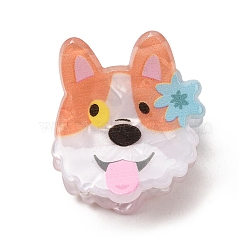 Acrylic Claw Hair Clips, Dog, Hair Accessories for Girls & Women, Colorful, 26x23x25mm(AC-CBA12E1-02C)