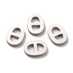 304 Stainless Steel Finding, Oval, Stainless Steel Color, 10x7.5x1.5mm, Hole: 3x3.5mm(STAS-Z037-03P)