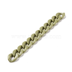 Handmade CCB Plastic Curb Chains, Twisted Chain, with Opaque Spray Painted Acrylic Links, Oval, Dark Khaki, link: 22.5x16.5x5mm39, 37 inch(1m)/strand(AJEW-JB00698-02)