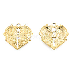 Ion Plating(IP) 201 Stainless Steel Pendants, Heart with Human Head, Real 18K Gold Plated, 25x26.5x3mm, Hole: 2.5mm(STAS-N098-257LG)