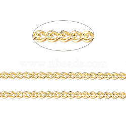 Brass Twisted Chains, Curb Chains, Diamond Cut, Soldered, Faceted, with Spool, Cadmium Free & Nickel Free & Lead Free, Matte Gold Color, 1.5x1x0.35mm, about 32.8 Feet(10m)/roll(X-CHC-S109-MG-NR)