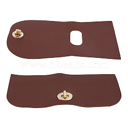 2Pcs 2 Style Alloy Twist Hasp, with PU Leather, Bag Replacement Accessories, Coconut Brown, 23.2x10.1x0.18cm, 1pc/style(FIND-WR0001-50B)