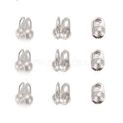 304 Stainless Steel Bead Tips, Calotte Ends, Clamshell Knot Cover, Stainless Steel Color, 4x2mm, Hole: 1mm, Inner Diameter: 1.5mm(STAS-R063-19)