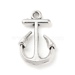 Tibetan Style Alloy Pendants, Anchor Charm, Antique Silver, 23x15x2.5mm, Hole: 2mm, about 310pcs/500g(PALLOY-P293-073AS)