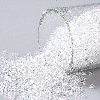 TOHO Round Seed Beads, Japanese Seed Beads, (161) Transparent AB Crystal, 15/0, 1.5mm, Hole: 0.7mm, about 15000pcs/50g
