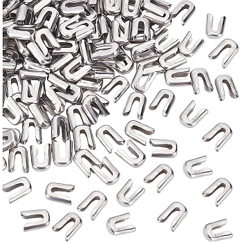 120Pcs 304 Stainless Steel Spiral Bone Tips, Chain End Cap Findings, Stainless Steel Color, 9x7x3mm, Hole: 6mm