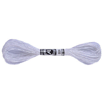 12-Ply Metallic Polyester Embroidery Floss, Glitter Cross Stitch Threads for Craft Needlework Hand Embroidery, Friendship Bracelets Braided String, White, 0.8mm, about 8m/skein