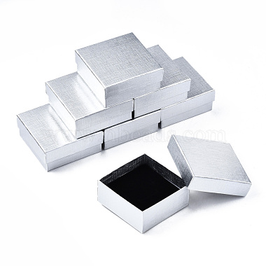 Silver Square Paper Jewelry Set Box
