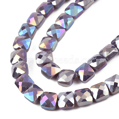 Electroplate Opaque Solid Color Glass Beads Strands(EGLA-N002-43-08)-3
