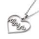 Hollow Heart 304 Stainless Steel Pendant Necklaces(NJEW-C033-01B-P)-1
