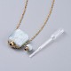 Natural Aquamarine Perfume Bottle Pendant Necklaces(NJEW-F266-01B)-4