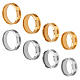 8Pcs 8 Style 201 Stainless Steel Grooved Finger Ring Settings(MAK-UN0001-37)-1