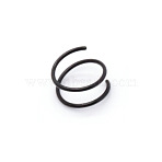 Double Nose Ring for Single Piercing, Spiral 316 Surgical Stainless Steel Nose Ring for Women, Piercing Body Jewelry, Black, 1~3x10mm, Inner Diameter: 8mm(AJEW-C010-02EB-02)