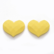 Opaque Resin Cabochons,
Faceted, Heart, Yellow, 20x27x10mm(CRES-N019-11C)