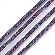 PU Leather Cords, with Glitter Powder, DarkSlate Blue, 3mm, about 109.36 yards(100m)/bundle(LC-S018-03B)