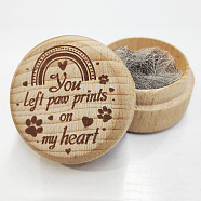 Beech Wooden Engraved My First Curl Box, for Baby Shower Birthday Party, Rainbow, 5x3.6cm(CON-WH0121-002)