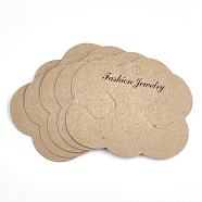 Cardboard Display Cards, Used For Hair Barrettes, Cloud, Tan, 6.8~6.9x8.55x0.03cm, Hole: 6mm(CDIS-S025-43B)