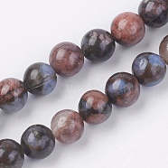 Natural Glaucophane Beads Strands, Round, 8mm, Hole: 1mm, about 50pcs/strand, 15.3 inch(39cm)(G-F560-8mm-C01)