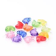 Transparent Acrylic Beads, Bead in Bead, Butterfly, Mixed Color, 11x15x6mm, Hole: 2mm(X-TACR-S102-M)