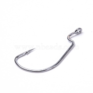 Stainless Steel Steel Hooks, Fishing Accessories, Stainless Steel Color, 30x17x1mm, Hole: 1mm(FIND-WH0069-14A)