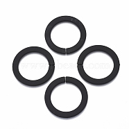 Spray Painted CCB Plastic Linking Rings, Quick Link Connectors, For Jewelry Link Chains Making, Round Ring, Black, 45x3mm, Inner Diameter: 32mm(X-CCB-R104-30-01)