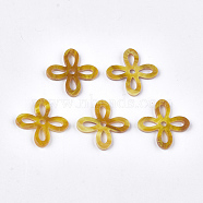 Cellulose Acetate(Resin) Pendants, Flower, Goldenrod, 27.5x27x2.5~3mm, Hole: 1.2mm(KY-T008-13D)