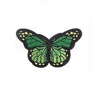 Butterfly Appliques, Computerized Embroidery Cloth Iron on Patches, Costume Accessories, Green, 45x80mm(WG14339-15)