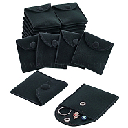 Velvet Jewelry Flap Pouches with Snap Button, Envelope Bag for Earrings, Bracelets, Necklaces Packaging, Rectangle, Slate Gray, 7.4x7.1cm(TP-WH0007-10B)