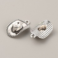 Tibetan Style Alloy Pendants, West Cowboy Hat Charms, Antique Silver, 22.5x13x6mm, Hole: 1.6mm(FIND-WH0146-23AS)