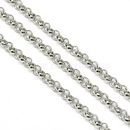 304 Stainless Steel Rolo Chains, Belcher Chain, Unwelded, Stainless Steel Color, 3x1mm(STAS-M032-42P-3mm)