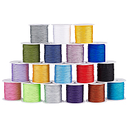 Elite 18Rolls 18 Colors Cotton Thread, Chinese Knotting Cord, for Woven Bracelet Necklace Making, Mixed Color, 0.4mm, about 21.87 Yards(20m)/Roll, 1 roll/color(OCOR-PH0002-07B)