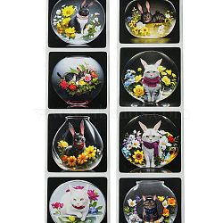 8 Styles Self-Adhesive Paper Cartoon Reward Stickers, Stickers for Students, Cat Shape, 25x25mm, 500pcs/roll(DIY-R083-02C)