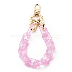 Transparent Acrylic Cable Chain Wristlet Straps, with Swivel Clasps, Purse Accessories, Pearl Pink, 310mm(HJEW-JM00665-05)