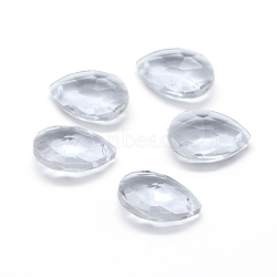 Faceted Glass Pendants, Teardrop, Clear, 15x9.5x5.5mm, Hole: 1mm(GLAA-F069-S-A01)