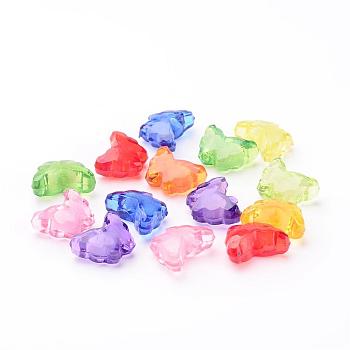 Transparent Acrylic Beads, Bead in Bead, Butterfly, Mixed Color, 11x15x6mm, Hole: 2mm