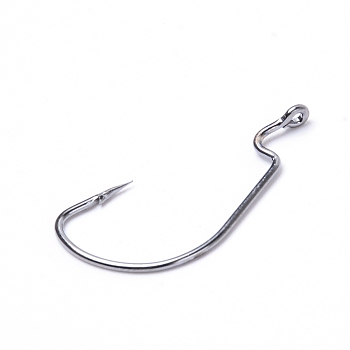 Stainless Steel Steel Hooks, Fishing Accessories, Stainless Steel Color, 30x17x1mm, Hole: 1mm