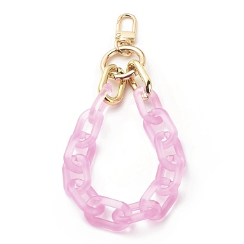 Transparent Acrylic Cable Chain Wristlet Straps, with Swivel Clasps, Purse Accessories, Pearl Pink, 310mm