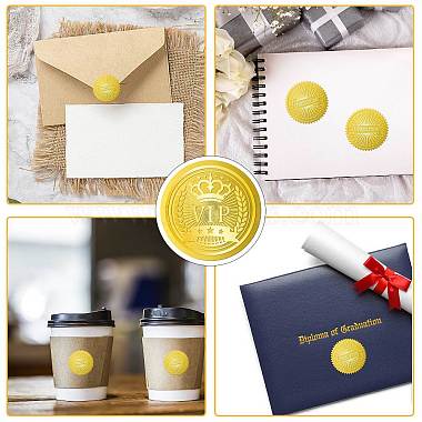 34 Sheets Self Adhesive Gold Foil Embossed Stickers(DIY-WH0509-030)-4