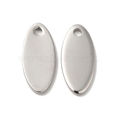 Stainless Steel Color Oval 304 Stainless Steel Pendants