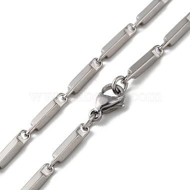 Non-Tarnish 201 Stainless Steel Bar Link Chain Necklaces for Men Women(NJEW-G112-07D-P)-3