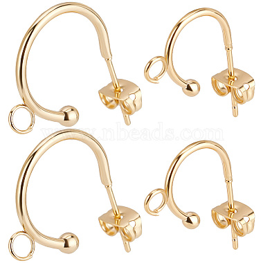 Golden Ring 304 Stainless Steel Stud Earring Findings