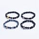Natural Mixed Stone Beaded Stretch Bracelets(BJEW-P072-E)-1